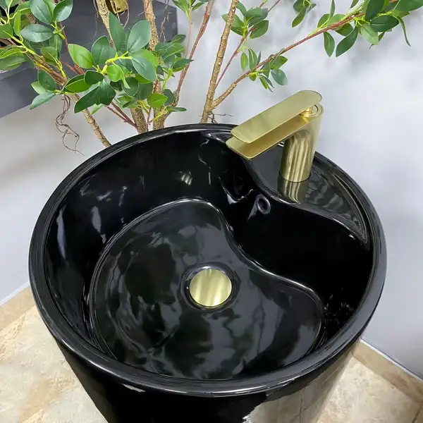 VBI Agriento Black Glossy Умивальник напольний, чорний (VBI-019005)