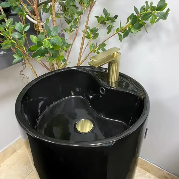 VBI Agriento Black Glossy Умивальник напольний, чорний (VBI-019005)