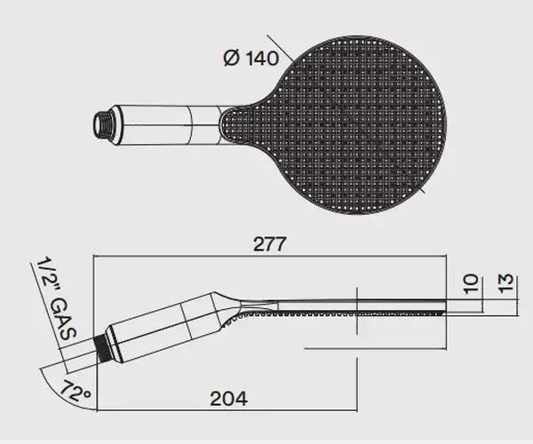 Ручний душ Bossini APICE D140 мм, хром (B00900000030005)