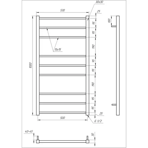 Genesis Aqua Полотенцесушитель Tristar square (2004)