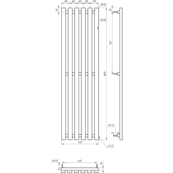 Genesis Aqua Радиатор Marbel - 180x53x10 (203003)