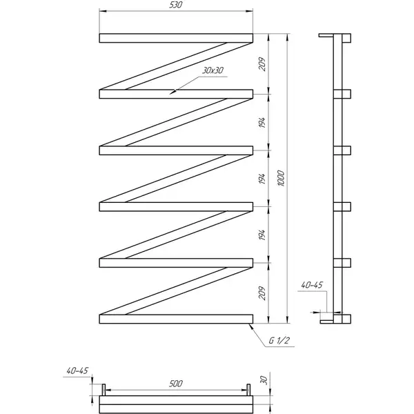 Genesis Aqua Электрический полотенцесушитель Genesis-Aqua ZigZag 100x53 см, белый (42022) Genesis Aqua Электрический полотенцесушитель Genesis-Aqua ZigZag 100x53 см, белый (42022)