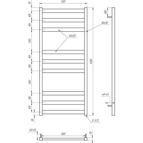 Genesis Aqua Полотенцесушитель Tristar flat (5006)