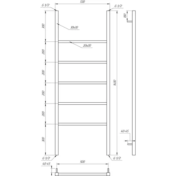 Genesis Aqua Полотенцесушитель Bianco (975) Genesis Aqua Полотенцесушитель Bianco (975)