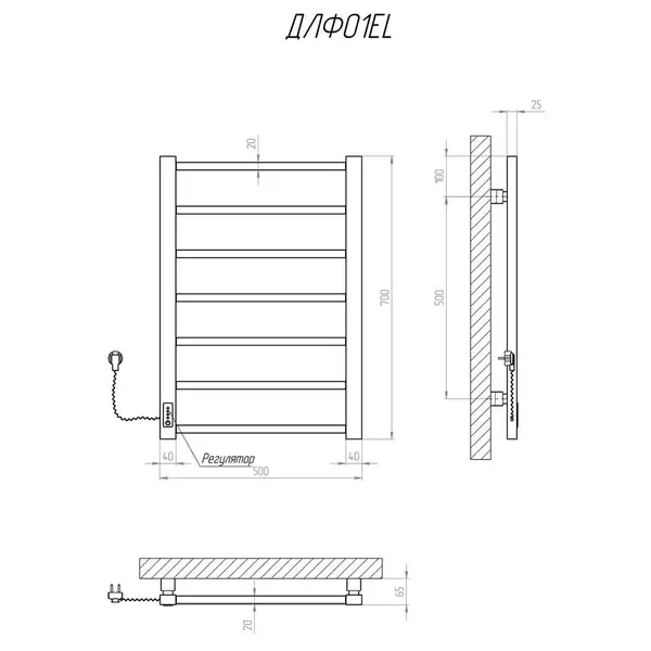 Рушникосушарка KOSSER Лофт 700х500 EL (ДЛФ01EL) Рушникосушарка KOSSER Лофт 700х500 EL (ДЛФ01EL)