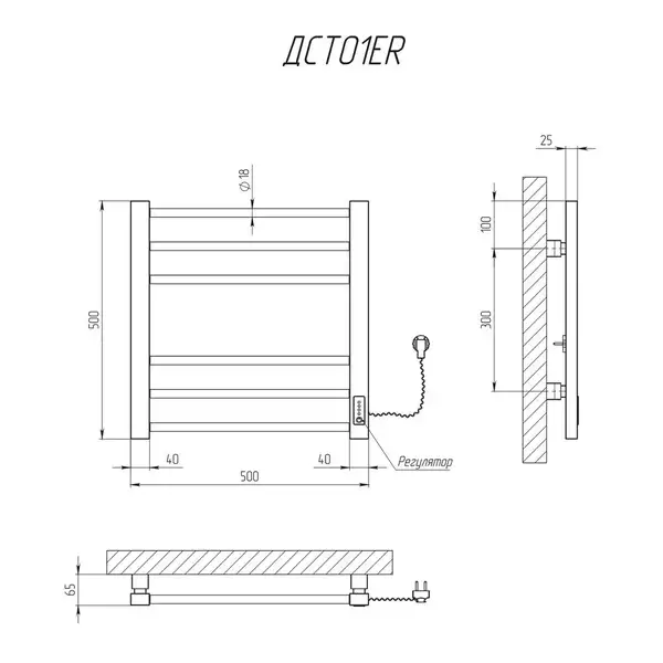 Рушникосушарка KOSSER Степ 500х500 ER (ДСТ01ER) Рушникосушарка KOSSER Степ 500х500 ER (ДСТ01ER)