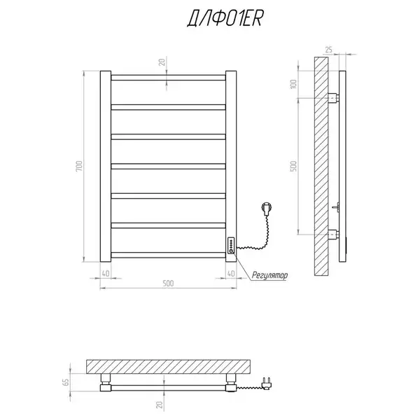 Рушникосушарка KOSSER Лофт 700х500 ER (ДЛФ01ER) Рушникосушарка KOSSER Лофт 700х500 ER (ДЛФ01ER)