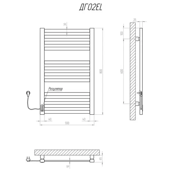 Рушникосушарка KOSSER Герда 800х500 EL (ДГ02EL) Рушникосушарка KOSSER Герда 800х500 EL (ДГ02EL)