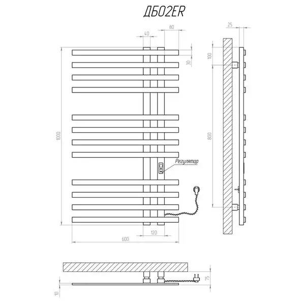 Рушникосушарка KOSSER Браш 1000х600 ER (ДБ02ER) Рушникосушарка KOSSER Браш 1000х600 ER (ДБ02ER)