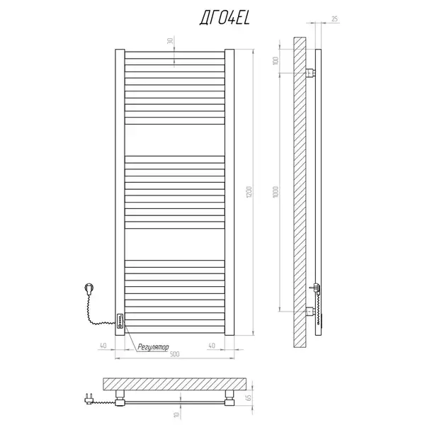 Рушникосушарка KOSSER Герда 1200х500 EL (ДГ04EL)