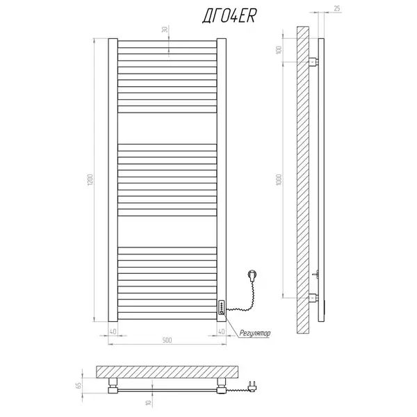 Рушникосушарка KOSSER Герда 1200х500 ER (ДГ04ER)