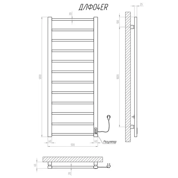 Рушникосушарка KOSSER Лофт 1200х500 ER тайм. білий (ДЛФ04ERW) Рушникосушарка KOSSER Лофт 1200х500 ER тайм. білий (ДЛФ04ERW)