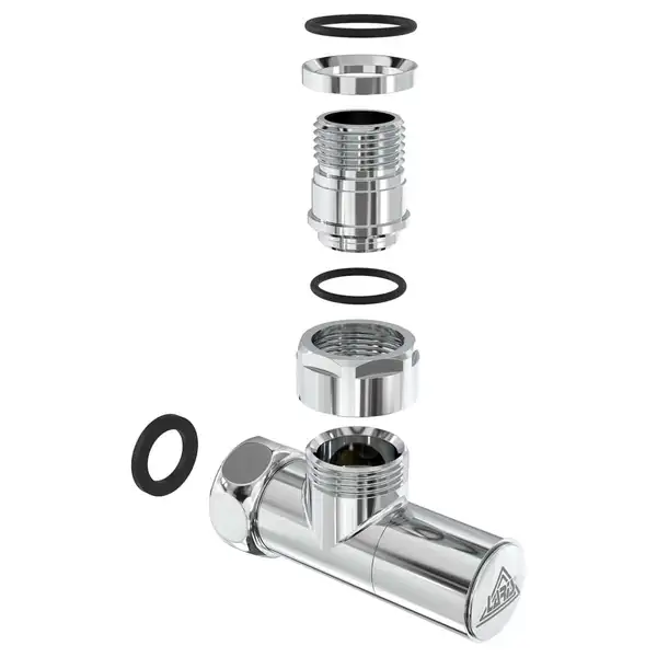 Кран кутовий Laris Звичайний 1/2" - 3/4" + ексцентрики 2шт. (LX-4701) (71401061)