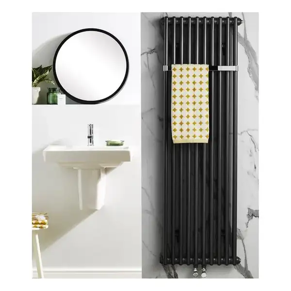 Радіатор трубчатий Zehnder Charleston 2180-10 H=1792 мм; L=460 мм (486мм); T=62 мм + (35мм) (5410) 1240Вт, Traffic Black (2180-10 RAL9217 5410)