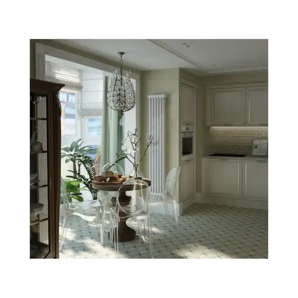Радіатор трубчатий Zehnder Charleston 2180-6 H = 1792 мм; L=276 мм (302мм); T=62 мм + (35мм) (5410) 744Вт, Traffic White (2180-6 RAL 9016 5410)