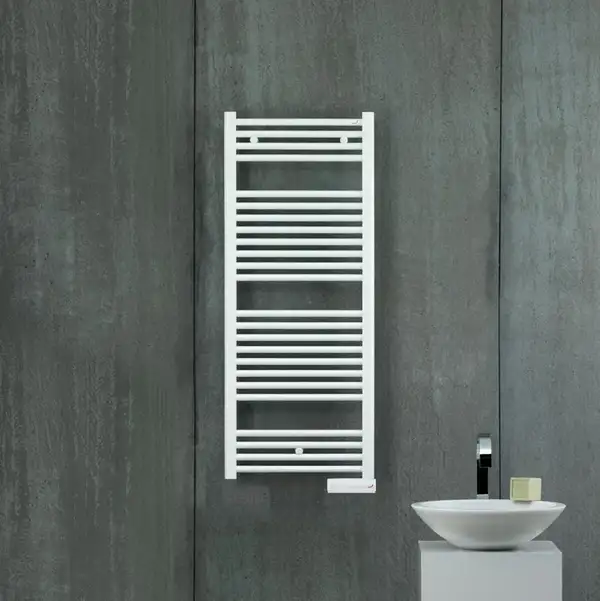 Полотенцесушитель електричний Zehnder Virando 1226x500 з теном MOA 600Вт, білий (AB-120-050-9016 WEMOA06T916M)