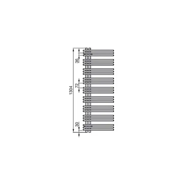 Полотенцесушитель водяний Zehnder Yucca Asym 1304x378 300 Вт, хром (YAC-130-040 Chrome)