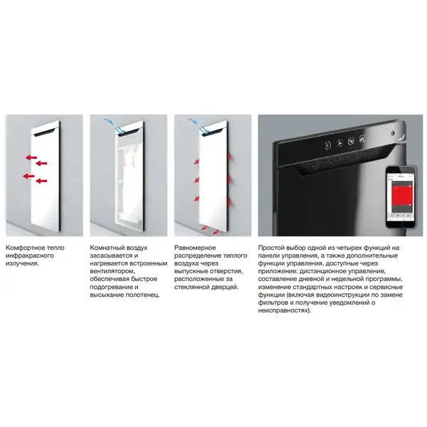Мультифункціональний блок Zehnder Zenia 1000х450 1000/225 Вт, петлі праворуч, сірий (ZENRW-100-045/X) (ZENRW-100-045_X)