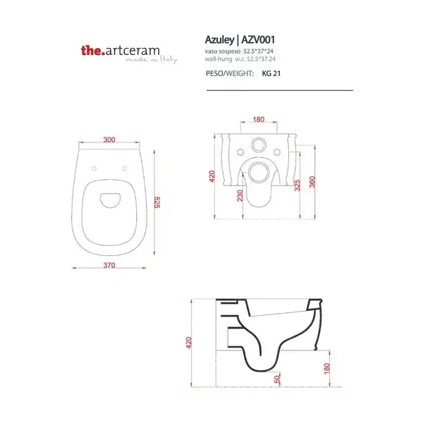 Кришка для унітазу Artceram Atelier (AZA001 01; 71)