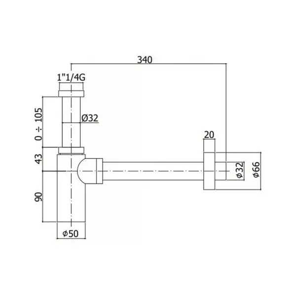 Сифон для раковины Paffoni Light (цвет - белый матовый) (ZACC240BO) Сифон для раковины Paffoni Light (цвет - белый матовый) (ZACC240BO)
