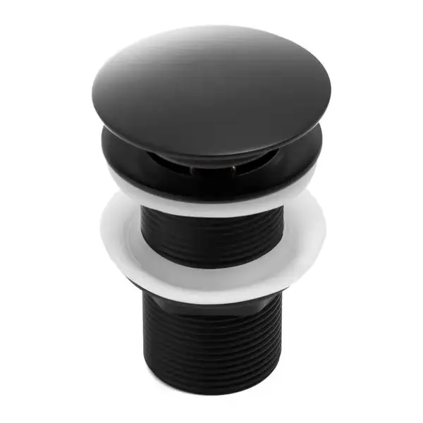 Донный клапан для умывальника Yoka KLIK-KLAK BLACK без перелива черный (BK.POP-14-BP-BLK) Донный клапан для умывальника Yoka KLIK-KLAK BLACK без перелива черный (BK.POP-14-BP-BLK)