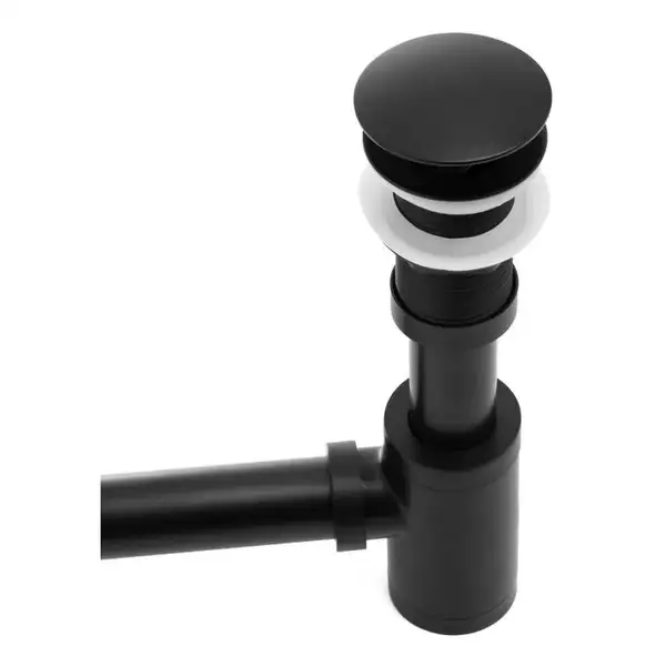 Сифон универсальный для раковины (умывальника) Yoka BLACK MAT CLICK-KLAK черный (SYPOP-14-BLK)