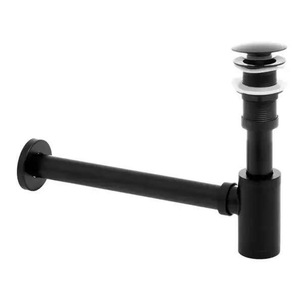 Сифон универсальный для раковины (умывальника) Yoka BLACK MAT CLICK-KLAK черный (SYPOP-14-BLK)