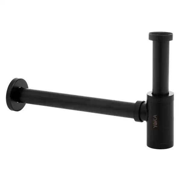Сифон универсальный для раковины (умывальника) Yoka BLACK MAT CLICK-KLAK черный (SYPOP-14-BLK)