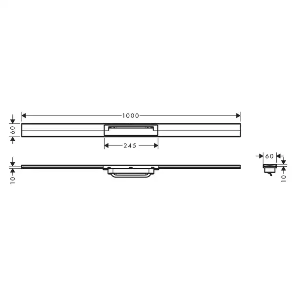 Трап для душу 100 см Hansgrohe RainDrain Flex, шліфований чорний хром  56046340