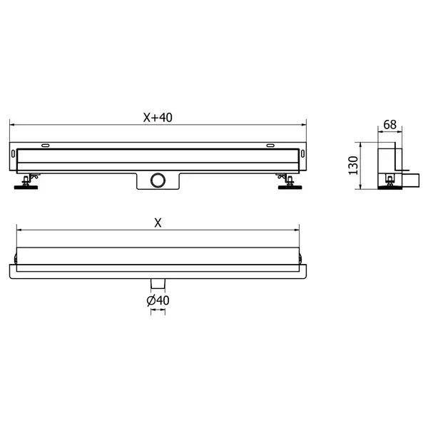 Трап для душа MEXEN FLAT WALL 2В1 GOLD  90 см. (MEX-1530090)