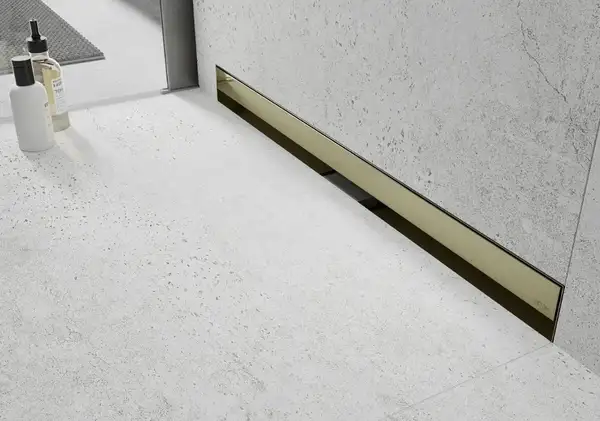 Трап для душа MEXEN FLAT WALL 2в1 настенный GOLD золотой 100 см (MEX-1530100)
