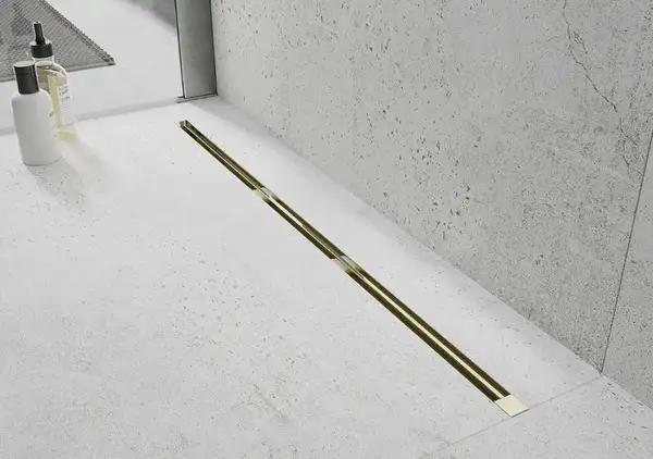 Трап для душа MEXEN FLAT 360° SUPER SLIM GOLD золотой 150 см (MEX-1551150)