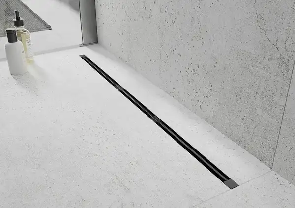 Трап для душа MEXEN FLAT 360° SUPER SLIM BLACK черный 180 см (MEX-1751180)