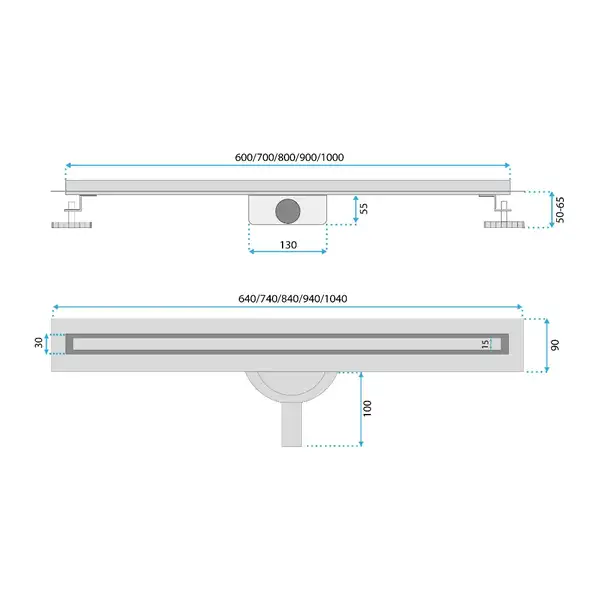 Rea Neox 80 Slim Pro Трап для душу, чорний (REA-G2710)