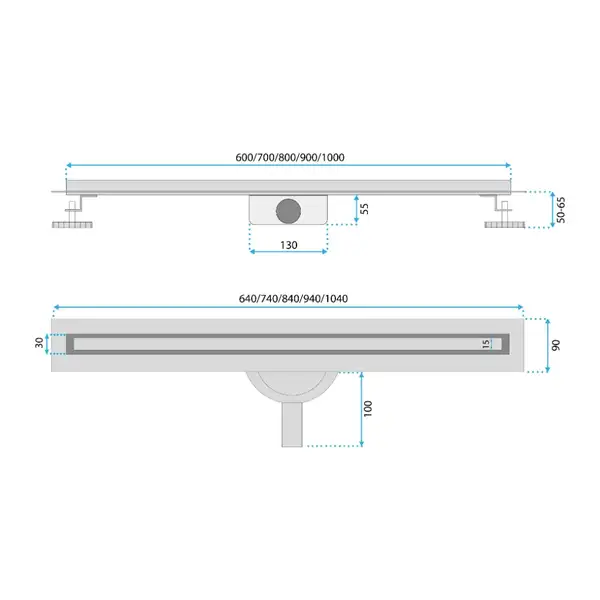 Rea Neox 60 Slim Pro Трап для душу, золотий (REA-G2717)