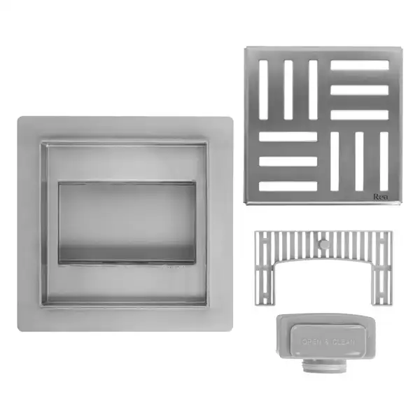 Трап для душа REA CROSS 15x15 NICKIEL BRUSHED (REA-G6201)