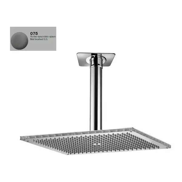 Душова лійка BOSSINI DREAM-RECTANGULAR 40x30сm тримач вертиальний 300 d36mm, mat brushed steel (H35370I00075016)