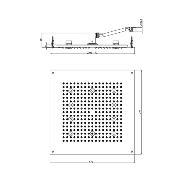 Верхній душ Bossini Dream-Oki RGB Lights Cromotherapy 470х470, хром (H37456000030016)