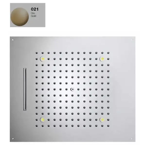 Верхній душ BOSSINI Dream / 2 дощ, каскад, 4RGB LED, для  підвісної стелі 57x 47сm, gold (H38905000021016)