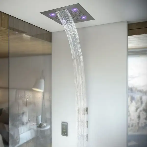 Верхній душ BOSSINI DREAM / 3 дощ, каскад, туман спрей, 4RGB LED, для підвісної стелі 57x47сm, gold (H38935000021016)