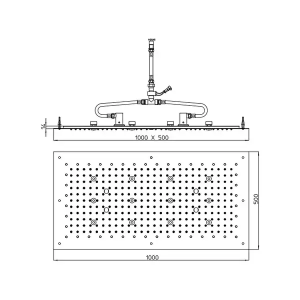 Верхній душ Bossini Dream-XL RGB Lights Cromotherapy 1000х500, хром (WI0372000030016)