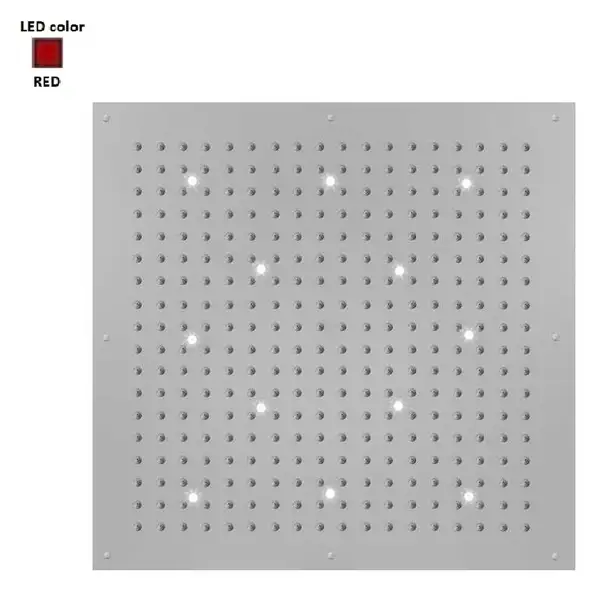 Верхній душ BOSSINI DREAM-XL CUBE, 12LED (червоний), для підвісної стелі 100x100сm, хром (WI0383000030116)