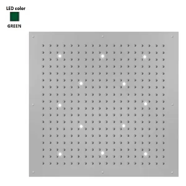 Верхній душ BOSSINI DREAM-XL CUBE, 12LED (зелений), для підвісної стелі 100x100сm, хром (WI0383000030316)