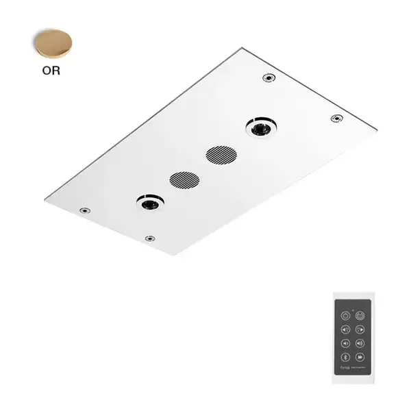 Fima Carlo Верхній душ Fima Modular монтажу стельового з нержавіючої сталі, LED підсвічування, Золото (F2820OR)