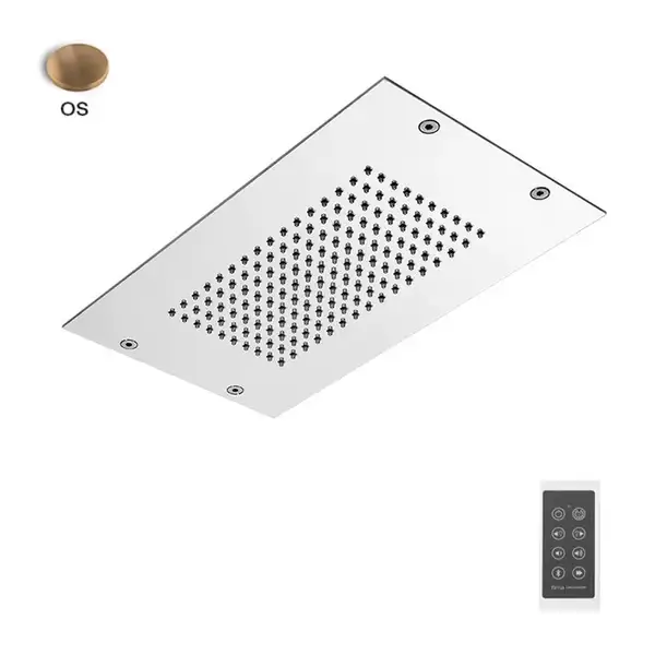Fima Carlo Верхній душ Fima Modular стельового монтажу з нержавіючої сталі, LED підсвічування, Золото брашоване (F2825OS)