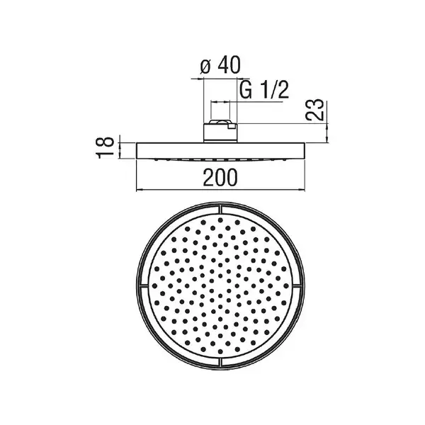 AD139/10CR Лійка верхнього душу 200 мм хром Nobili ІТАЛІЯ (AD139/10CR)