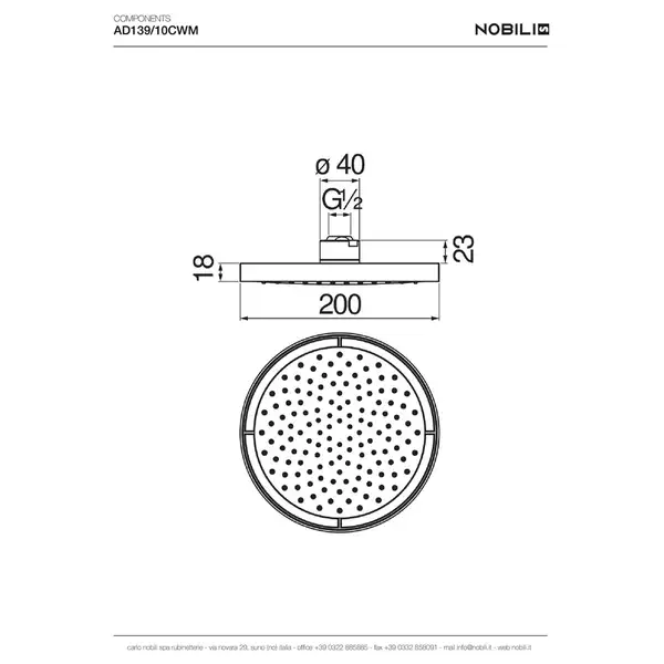 Верхній душ Polar White (AD139-10CWM), Nobili (AD139/10CWM) Верхній душ Polar White (AD139-10CWM), Nobili (AD139/10CWM)