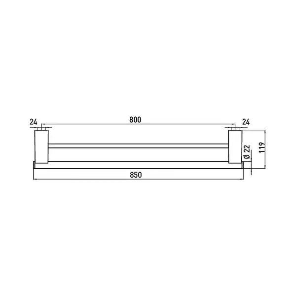 Полотенцедержатель 800 мм Emco System 02, хром (356100180)