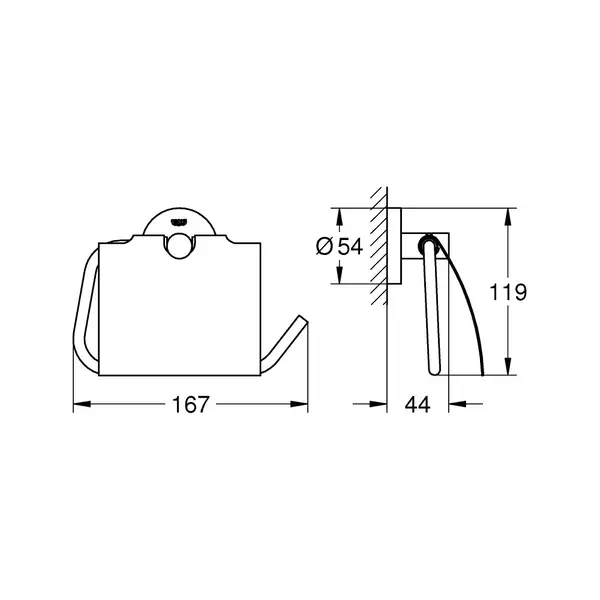 Тримач туалетного паперу Grohe Essentials з кришкою, холодний світанок глянець (40367GL1)