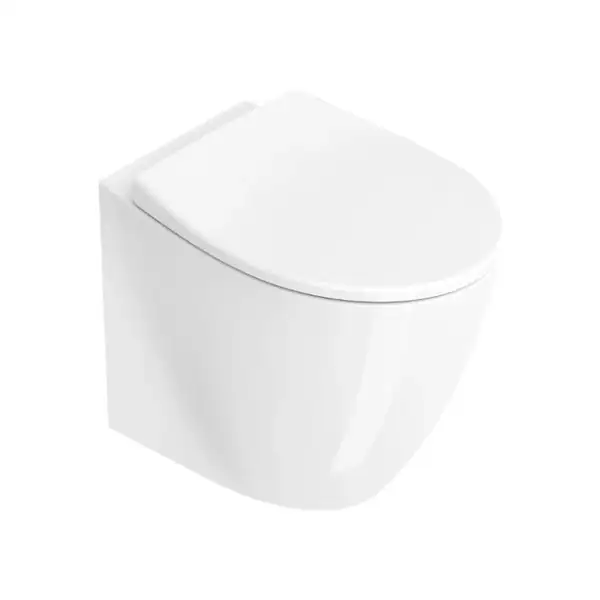 Унитаз напольный NewFlush (безободковый) Catalano Italy с сиденьем Soft Close, белый глянцевый (1VP52RIT00+5ITSTF00) фото 1 Aquada.com.ua